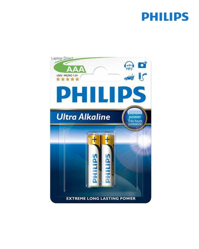 Philips Ultra Alkaline Battery AAAx2 - LR03E2B/10